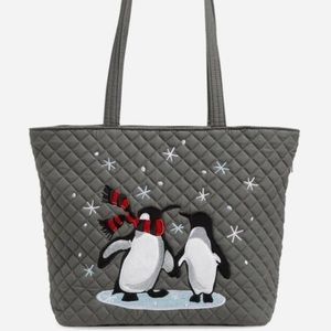 EUC Small Vera Tote with Pair of Penguins